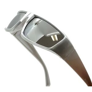 Futuristic‎ Sunglasses Silver Metallic Shield Goggle Sun Glasses Women Men Lenes